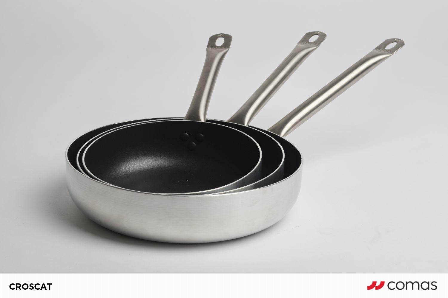 ALUMINIUM FRY PAN DEEP 3MM INDUCTION Ø24 CROSCAT 3