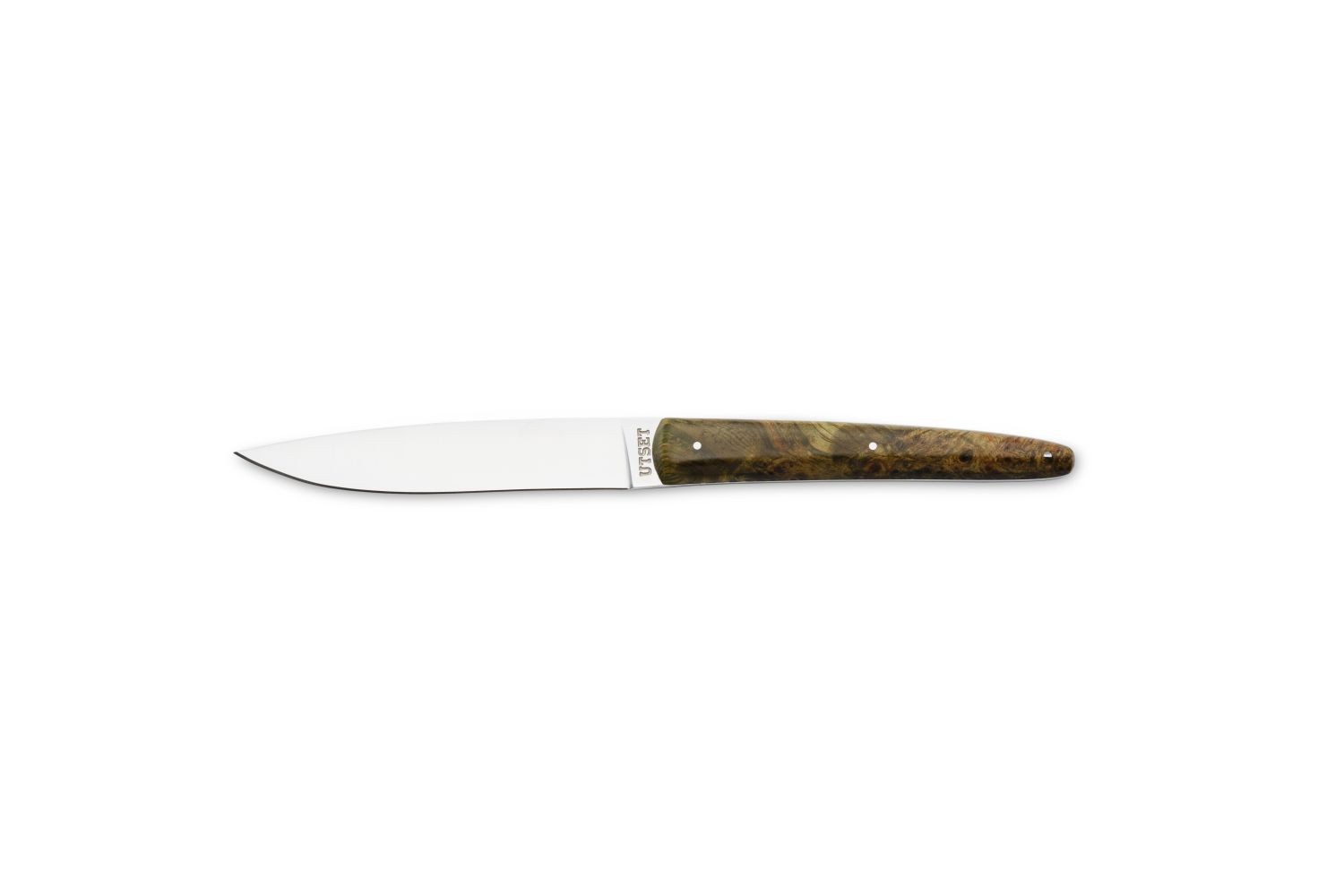 UTSET GREEN STABILIZED WOOD TABLE KNIFE