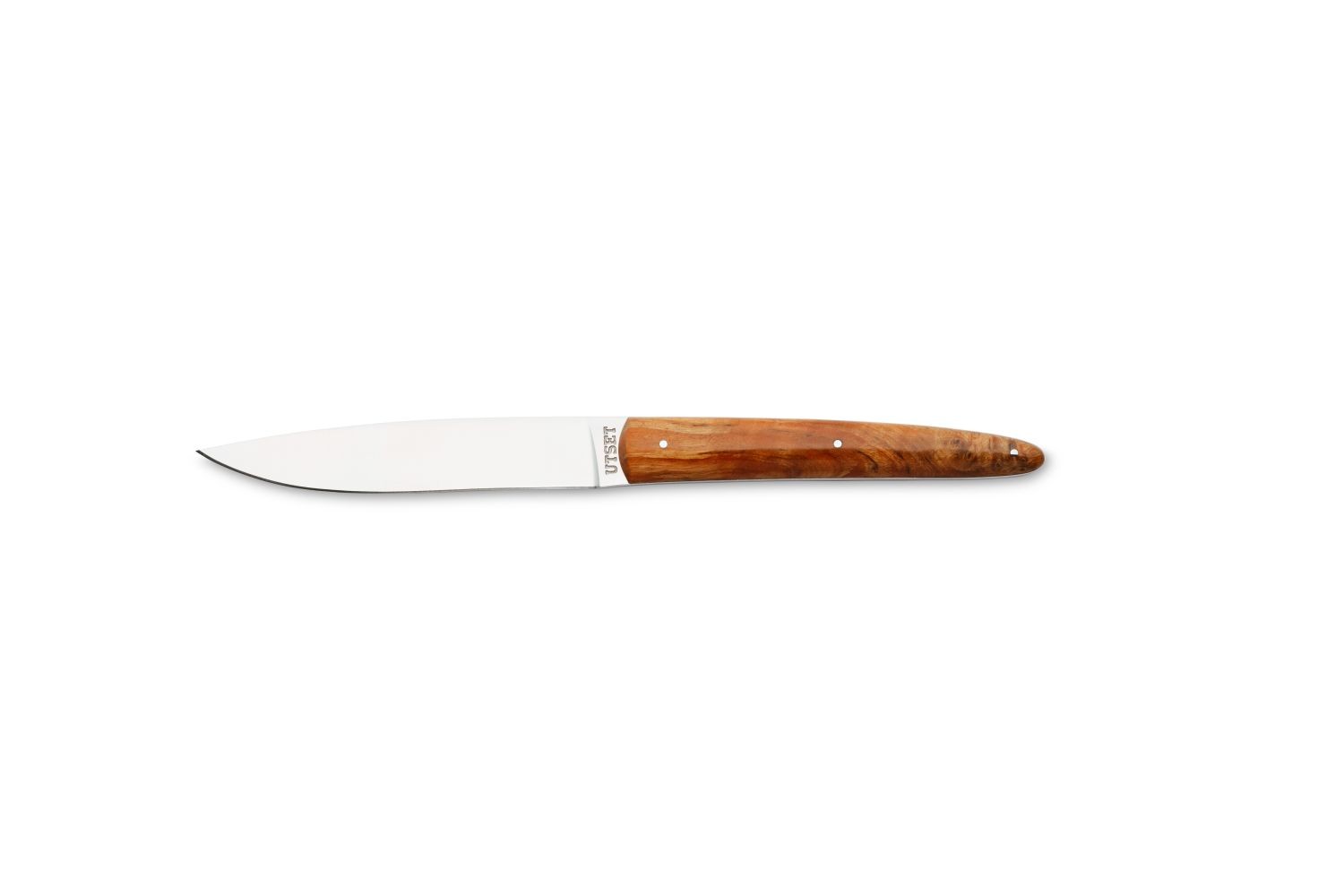UTSET TABLE KNIFE STABILIZED ORANGE WOOD