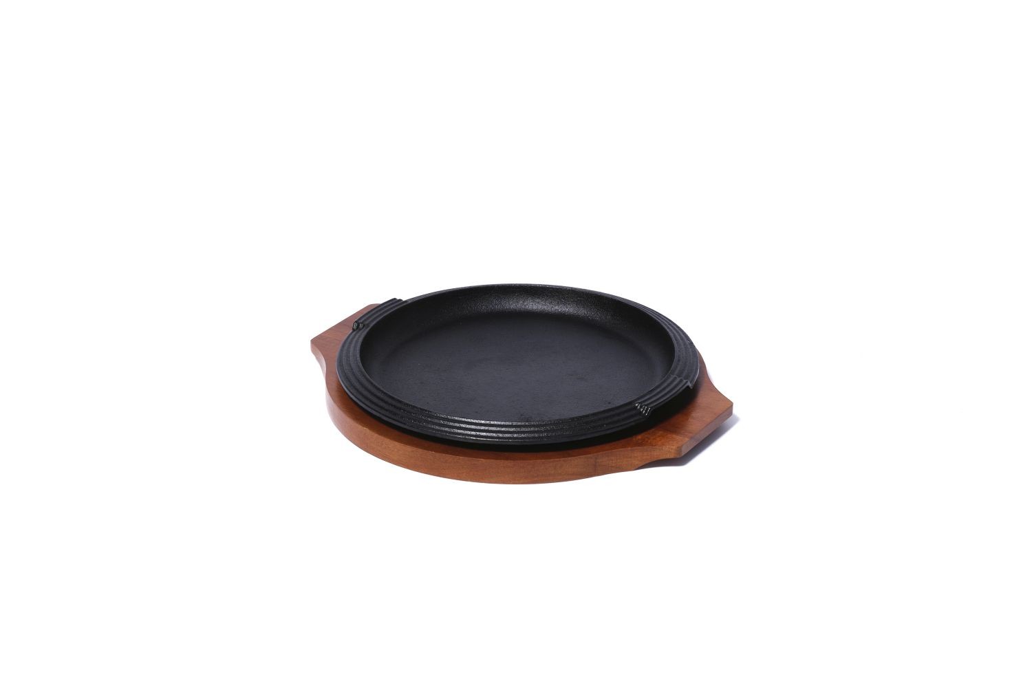 PLATO HIERRO FUNDIDO + BASE MADERA ACACIA Ø30x2,8CM