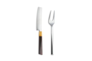 SET CUCHILLO + TENEDOR CHULETERO KAJI (CAJA MADERA)