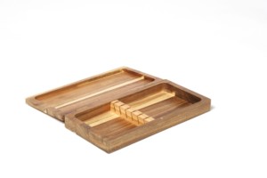 CAJA ESTUCHE MADERA ACACIA 6 CHULETEROS