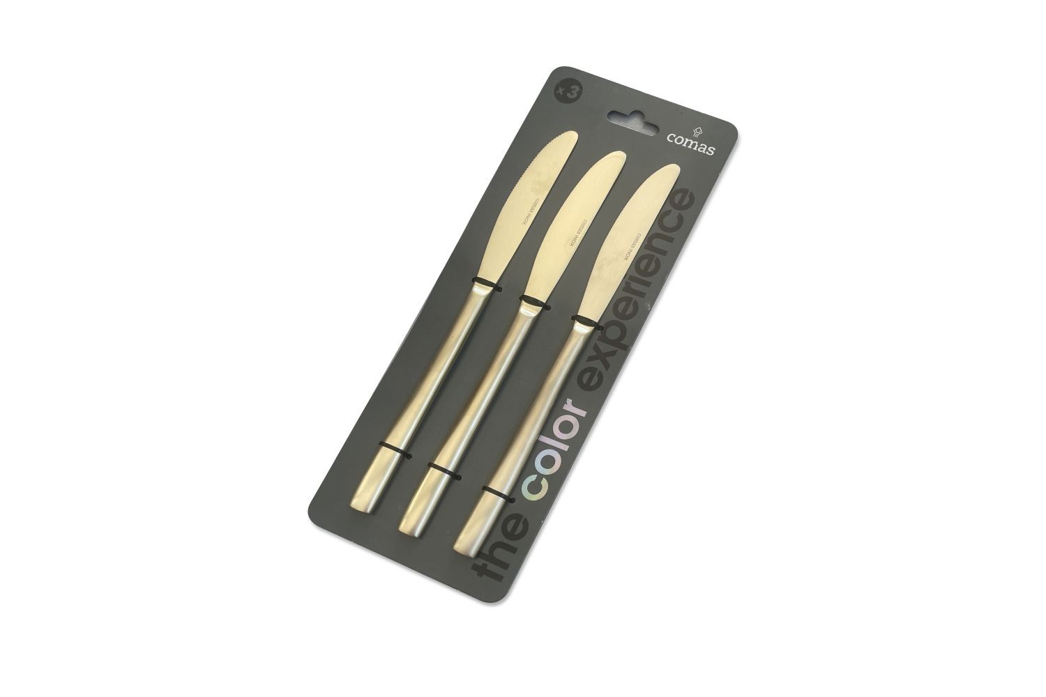 BLISTER 3 COLTELLO TAVOLA BCN CHAMPAGNE