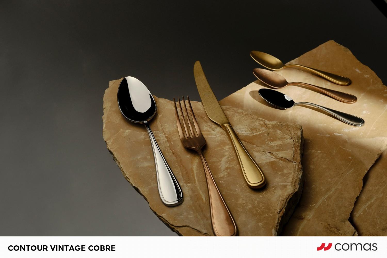 CONTOUR VINTAGE COPPER TABLE SPOON 18/10 2