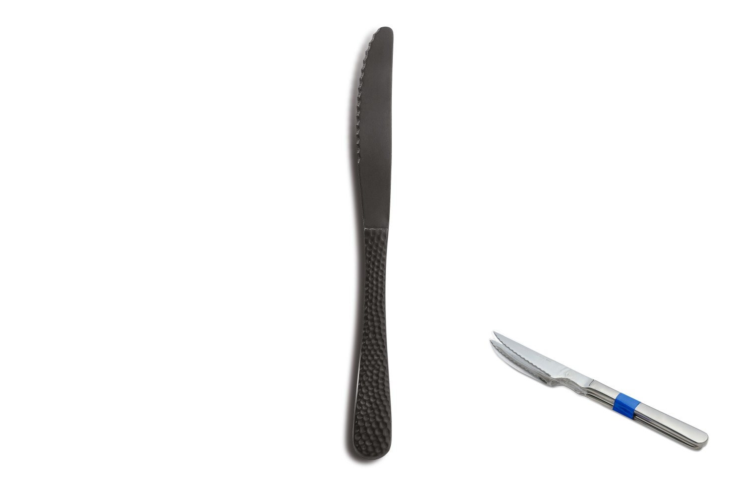 PACK 2 LUNA SATIN BLACK TABLE KNIFE