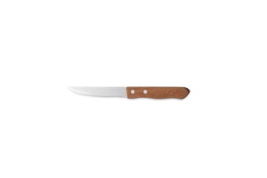 WOODEN HANDLE 0.9MM LASER BLADE STEAK KNIFE BLISTER