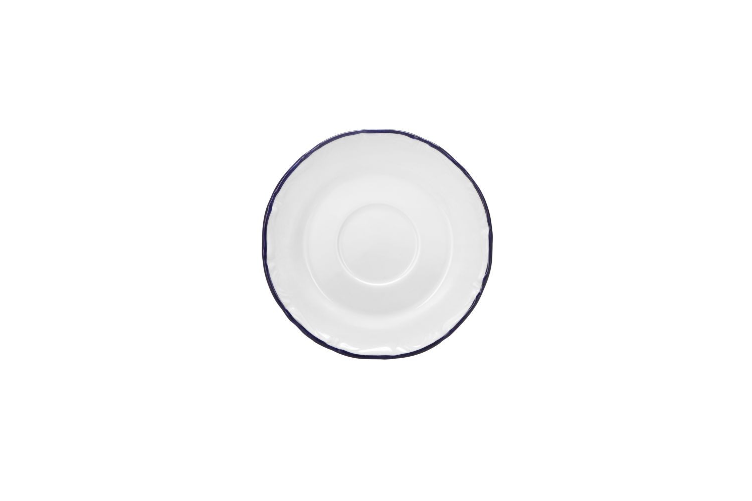 MARINA WHITE/BLUE COUPE FLAT PLATE 19CM
