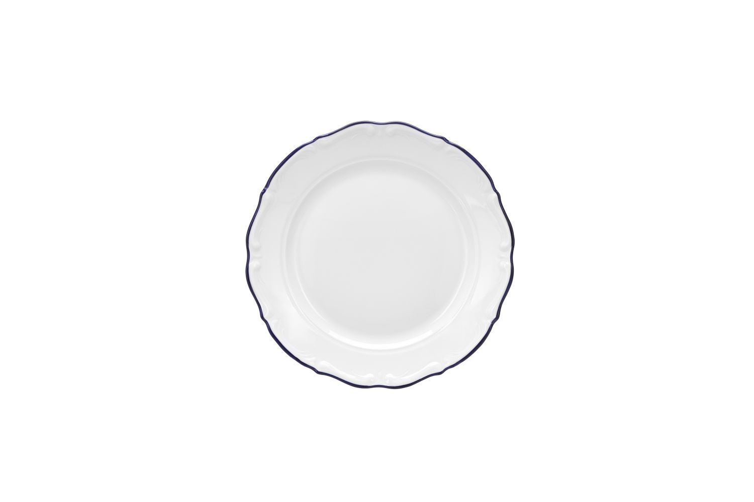 MARINA WHITE/BLUE COUPE FLAT PLATE 22CM