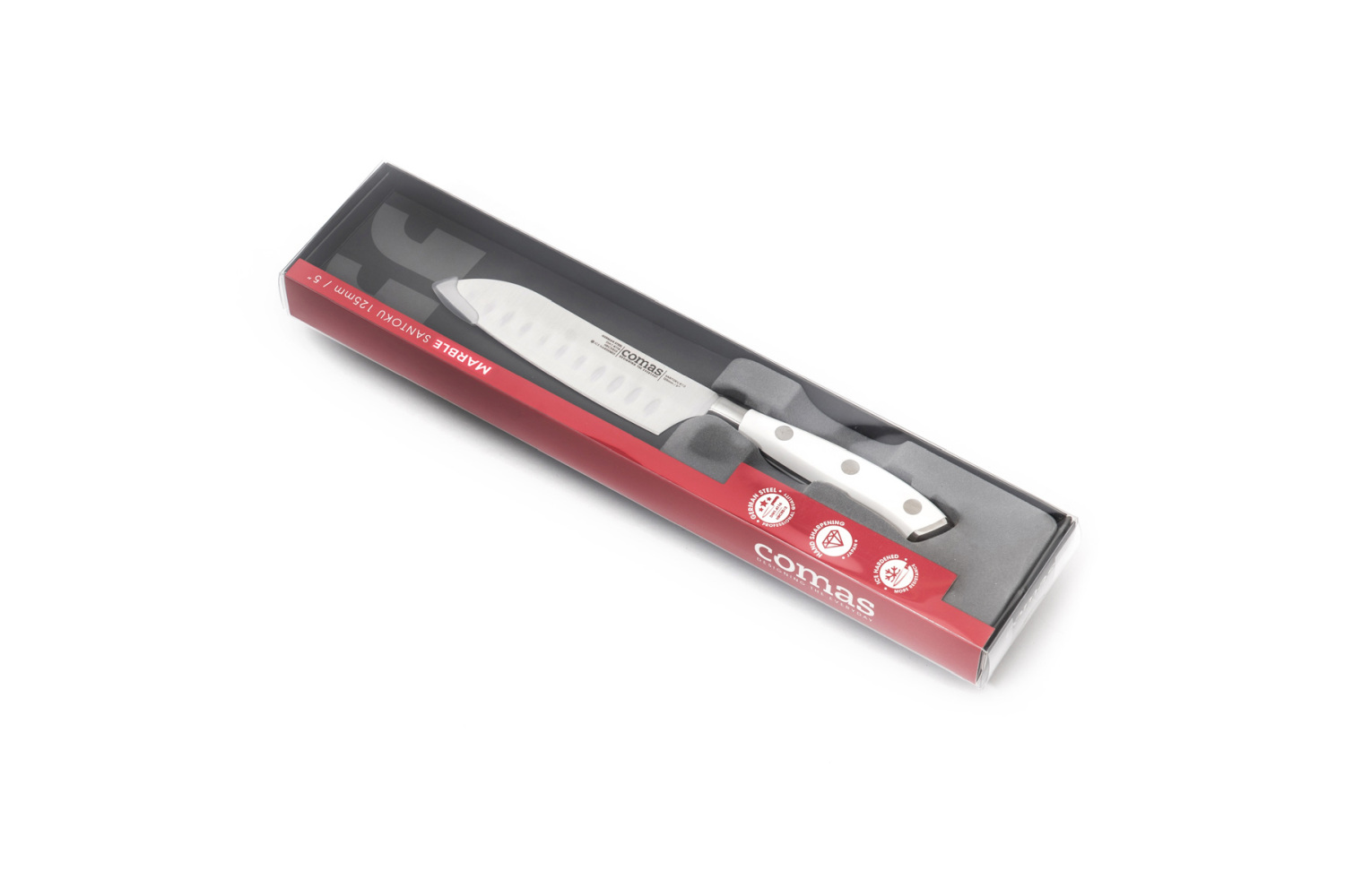COUTEAU SANTOKU MARBLE 180 MM BLANCO ABS 1