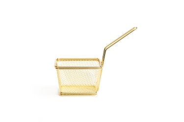 SQUARE BASKET GOLD 10X9XH7CM