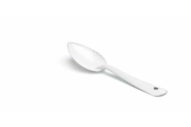 WHITE ENAMELLED TEA SPOON 15CM