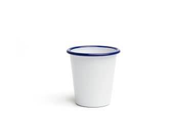 VASO ESMALTE BLANCO/AZUL Ø8x9 cm