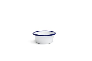 BICCHIERE PER SUGO FERRO SMALTATO 7 CM ALTEZZA WHITE/BLUE