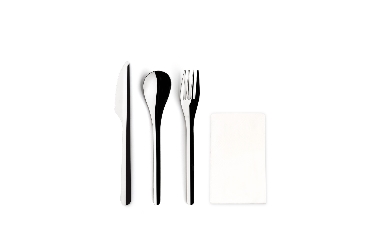 SET CUCHILLO/TENEDOR MESA, CUCHARA + SERVILLETA BROOKLYN 18%